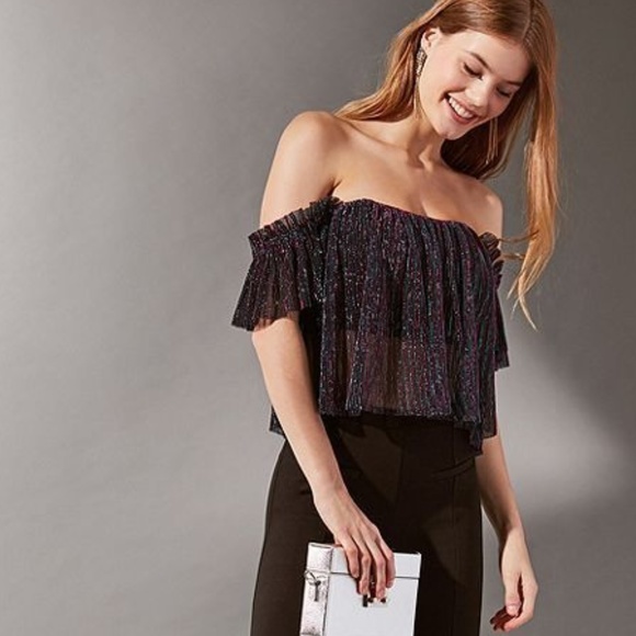 off the shoulder sparkle top
